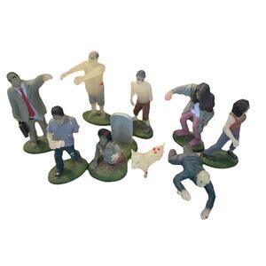 Glow In The Dark 9 Pc Flesh Eating Zombies 2013 Accoutrements Playset Halloween